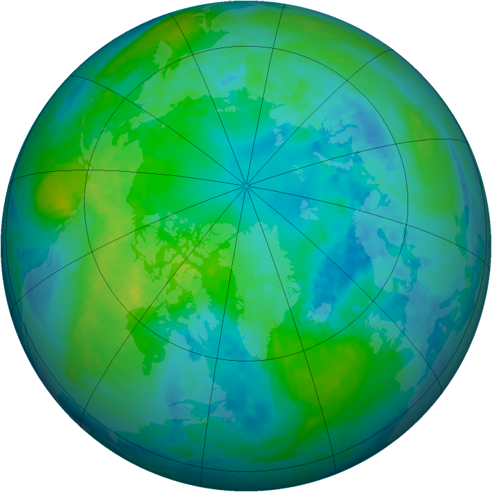 Arctic ozone map for 15 October 2001
